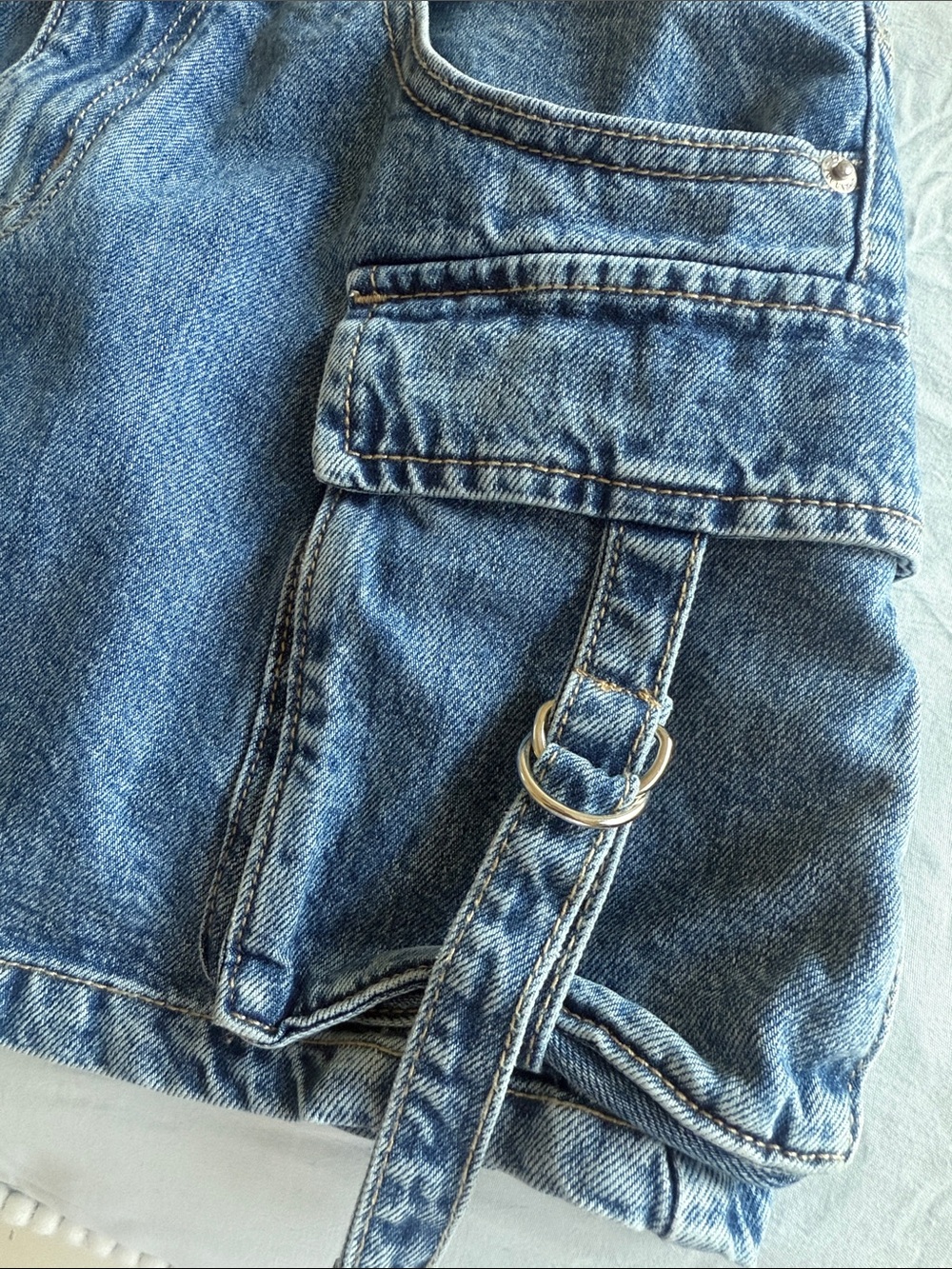 Garage Denim Mini Skirt- Cargo style - Picture 3 of 3
